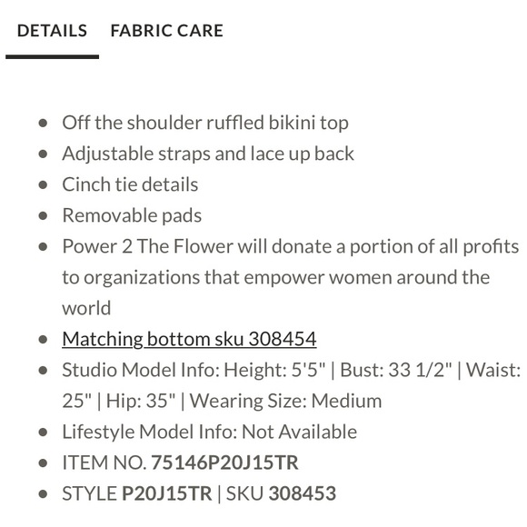 Swim top Power to the Flower from the Buckle - Picture 5 of 5